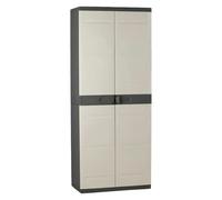 Titanium Armario multiusos de plástico escobero (L x An x Al: 44 x 70 x 176 cm, Gris/Negro)