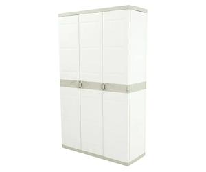 Titanium Armario multiusos de plástico (L x An x Al: 44 x 105 x 176 cm, Número de puertas: 3 ud., Beige)