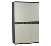 Titanium Armario multiusos de plástico (L x An x Al: 44 x 105 x 176 cm, Número de puertas: 3 ud., Gris/Negro)