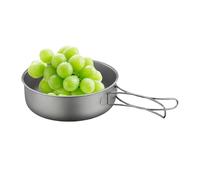 Titanium Camping Pan - Backpacking Pot Portable, Outdoor Frying Pan for Cooktop Cooking Hiking Fishing Hunting Travel RV Home Kitchen | Motorcycle Camping, Bush Craft Cooking, Canoe Trip