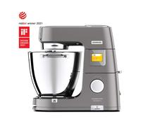 Kenwood Titanium Chef Patissier XL KWL90.124SI, Batidora de Pie Balanza Integrada, Ganchos Mezcladores Acero Inoxidable, Batidor Silicona, Vaso Batidor de Vidrio, Recipientes de 7L y 5L, 1200W, Plata