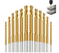 Titanium-Coated High-Speed Steel 6-Piece Metalworking Tool Set, 3mm-8mm Multifunctional Twist Drills with Serrated Edges, for Soft Metal, Wood, Plastic Hole Grooving (12Pcs)