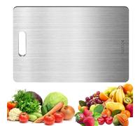 Titanium Cutting Board 304 Stainless Steel Chopping Board Doppelseitiges Schneidebrett in Lebensmittelqalität 34 x 23 cm Geeignet zum Schneiden von Fleisch Frusch Gemüse und Kneten von Teig in der