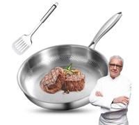 Titanium frying pan, Non-stick hammered wok titanium pan, multifunctional pots and pans set, for Any Stovetop (NO Lid,28cm)