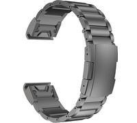 Titanium Garmin QuickFit 26mm Watch Band, 3-Link Bracelet, Grey