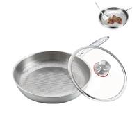 Titanium Hammered Pan Pro with Lid,Titanium Frying Pans for Cooking Non Stick, Durable, scratch-resistant non-stick pan (9.45in / 24cm)
