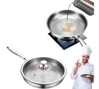 Titanium Hammered Pan with Lid, 2025 New Pro titanium Pans for Cooking, Multifunctional Ultra-Durable Scratch-Resistant, Non Stick, Even Heating for Cooking (L/28cm)