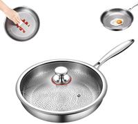 Titanium Hammered Pan with Lid, Frying Pans Non Stick, Durable Scratch-Resistant Nutri Pan for Cooking (26cm,10.2in)