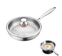 Titanium Pan with Lid for Cooking, Fast Even Heating Durable Pan for Gas Electric Induction Stovetops (10in)