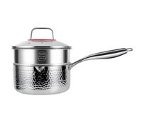 Titanium Pan | With Lid Uncoated Hammered Nonstick Rustproof