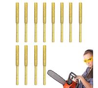 Titanium Plated Chainsaw Sharpener Bits - 4 mm 4,8 mm 5,5 mm Burr Stone File, 12 x High Hardness Sharpening Kit | Grinder Drill Bit Electric Chain Saw | Professional Chain Maintenance, Wood Cutting