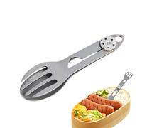 Titanium Rotating Spork - Cuchara y tenedor plegables para supervivencia al aire libre 2 en 1, cubiertos ligeros para camping, actividades al aire libre, senderismo y barbacoa