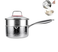 Titanium Sauce Pan with Lid Hammered Finish Nonstick Rustproof Even Heating