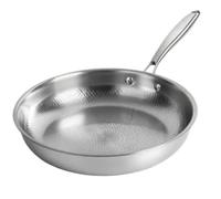 Titanium Saute Pan - Scratch-Resistant Fry Pan | 28cm Non-Stick Hammered Cookware with Heat-Conductive Base for Stove Cooking Pancakes, Fish, Meat, Eggs, Vegetables, Breakfast, or Dinner Preparation