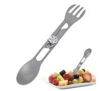 Titanium Spork,Cuchara plegable 2 en 1 para picnic - Vajilla ligera para senderismo, pícnic y viajes, actividades al aire libre, barbacoa