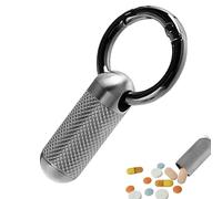 Titanium Travel Pill Holder, Waterproof Pill Organizer for Outdoors, Compact Metal Pill Case, Small Titanium Pill Bottle with Keychain, Portable Medication Storage for Purse