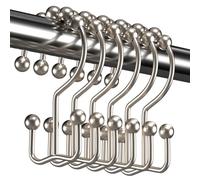 Titanker - Juego de 12 ganchos dobles antideslizantes para ducha, de metal antioxidante