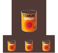 Titanlak Esmalte Laca sintética Satinado Marrón 750 ml (Paquete de 4)