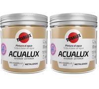 TITANLUX Acualux pintura acrílica multiadherente Metalizado Oro Amarillo 75 ml (Paquete de 2)