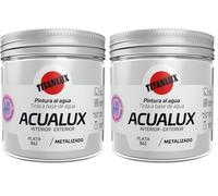 TITANLUX Acualux pintura acrílica multiadherente Metalizado Plata 75 ml (Paquete de 2)
