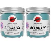 TITANLUX Acualux pintura acrílica multiadherente Satinado Azul Turquesa 75 ml (Paquete de 2)