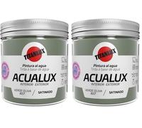 TITANLUX Acualux pintura acrílica multiadherente Satinado Verde Oliva 75 ml (Paquete de 2)
