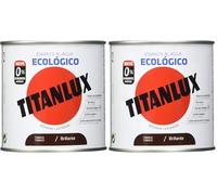 TITANLUX Ecológico Esmalte al agua mulisuperficie Brillante Tabaco 250 ml (Paquete de 2)
