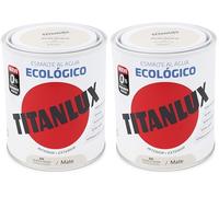 TITANLUX Ecológico Esmalte al agua mulisuperficie Mate Blanco Piedra 250 ml (Paquete de 2)