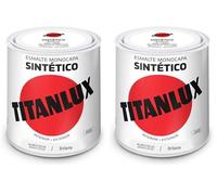 TITANLUX Esmalte Sintético Brillante Blanco Decorativo 250 ml (Paquete de 2)
