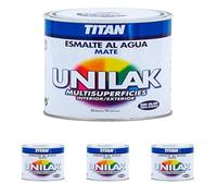 TITANLUX Unilak Esmalte Laca Universal Multisuperficies Mate Blanco 750 ml (Paquete de 4)