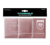 TitanShield Fundas Premium para Cartas | Compatibles con Pokémon, One Piece, Lorcana, Flesh & Blood y Magic The Gathering MTG | (150 Fundas - Estándar) (1, Oro Rosa, Estándar | 66x91mm)