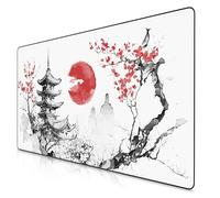 TITANWOLF - Alfombrilla Gaming XXL para ratón 1200x600 - Mouse Pad - Precisión y Velocidad - Parte Inferior de Goma para una sujeción Estable - Antideslizante, Resistente al Agua - Japan Ink Painting