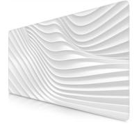 TITANWOLF - Alfombrilla Gaming XXL para ratón 900x400 - Mouse Pad - Precisión y Velocidad - Parte Inferior de Goma para una sujeción Estable - Antideslizante, Resistente al Agua, White Wave