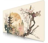 TITANWOLF, Alfombrilla Gaming XXL para ratón 900x400, Mouse Pad, Precisión y Velocidad, Parte Inferior de Goma para una sujeción Estable, Antideslizante, Resistente al Agua, Japan Ink Painting