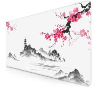 TITANWOLF Alfombrilla Gaming XXL para ratón 900x400, Mouse Pad, Precisión y Velocidad, Parte Inferior de Goma para una sujeción Estable, Antideslizante, Resistente al Agua, Ink Sakura