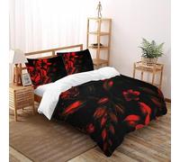 TiTCiveR Rosas oscuras Juego De Funda Edredon Impresión 3D Flowers Niños Y Niñas 3 Piezas Microfibra 2 Fundas De Almohada Cremallera Oculta Super King(260x220cm)