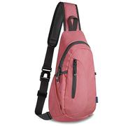 TITECOUGO Canvas Small Sling Bag Lightweight Crossbody Bag for Women Rucksack for Men Running Backpack Travel Chest Pack Shoulder Daypack for Gym Work Sports Hiking Outdoor Watermelon Red