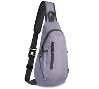 TITECOUGO Small Canvas Sling Bag Lightweight Crossbody Bag for Women Rucksack for Men Running Backpack Travel Chest Pack Shoulder Daypack for Gym Work Outdoor Hiking Sports Light Purple
