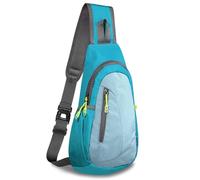 TITECOUGO Small Sling Bag Lightweight Crossbody Canvas Bag for Women Rucksack for Men Running Backpack Travel Chest Pack Shoulder Daypack for Gym Work Outdoor Hiking Sports Blue/Pale Blue