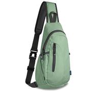 TITECOUGO Small Sling Canvas Bag Lightweight Crossbody Bag for Women Rucksack for Men Running Backpack Travel Chest Pack Shoulder Daypack for Gym Work Outdoor Hiking Sports Aqua Geen