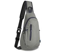 TITECOUGO Small Sling Canvas Bag Lightweight Crossbody Bag for Women Rucksack for Men Running Backpack Travel Chest Pack Shoulder Daypack for Hiking Outdoor Gym Work Sports Gray