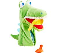 Títere de Mano HABA Croco con Bolsa para Comer - Marioneta para Jugar y Guardar Objetos Pequeños