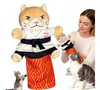 Títere Interactivo De Lucha De Gatos Karate Kitty con Manga para El Brazo, Títere De Mano De Gato Boxeador Karate Kitty, Reduciendo La Soledad En Los Gatos