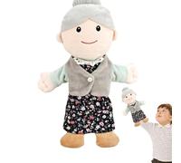 Títeres de Mano Familiares,11.8 in Accesorio para Teatro de Marionetas - La marioneta de la Familia de la Felpa Agradable a la Piel Juega la Fuerte sin Olor de la Mano para la cabecera