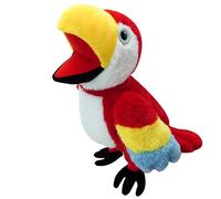 Títeres de mano loro títere manual con boca móvil títeres animales de animales pelos de peluche de pájaros peluches para jugar a roles show teatro narración de historias regalo de cumpleaños de Navid