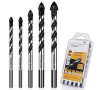 TITGGI - Broca profesional para azulejos (5 piezas) para azulejos, ladrillo, plástico, cemento, madera, vidrio, etc., juego de brocas de baldosas de resistencia industrial, 1/4 "-1/2"