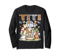 Titi De Los Dos Salvajes Segundo Cumpleaños Animal Safari Tribal Manga Larga