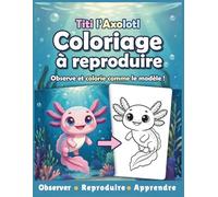 Titi l’Axolotl - Coloriage à reproduire enfants 3-6 ans : Observer, mémoriser et reproduire | Cahier éducatif ludique: Modèles en couleur, défis ... | Cahier d’activités éducatif avec Titi)