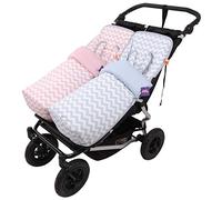 Tititnins® - Conjunto 2ud. Saco Silla para Baby Monster Easy Twin 4 | Gemelar | Desmontable con cremallera | Convertible en Colchoneta| INDI AZ-INDI RS con Sarga Azul y Rosa