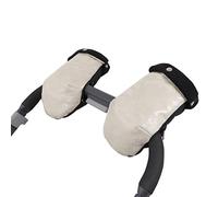 Tititnins® - Manoplas Carro Bebe Silla Paseo Impermeables CUERO CR.Polar Negro (**Polar Interior 260gr)